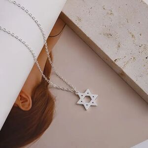 Silver Star of David Pendant Necklace Jewish Symbol Pendant Birthday Gift